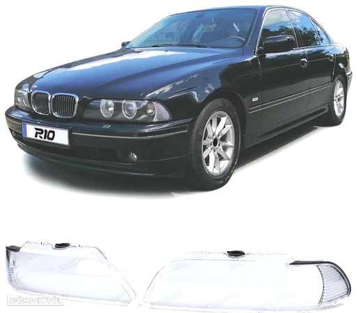 CAPAS VIDRO FARÓIS FRONTAIS PARA BMW E39 00-03 CROMADO - 1