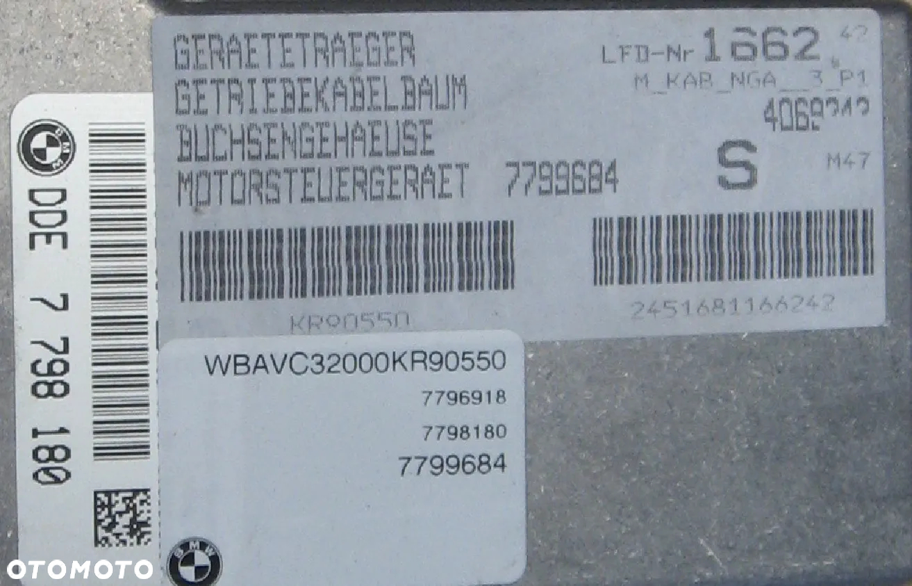 BMW E90 2.0 DIESEL 7798180 sterownik silnika komputer - 2