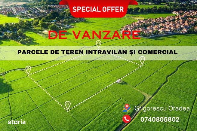 Parcele de TEREN intravilan si comercial in Grigorescu