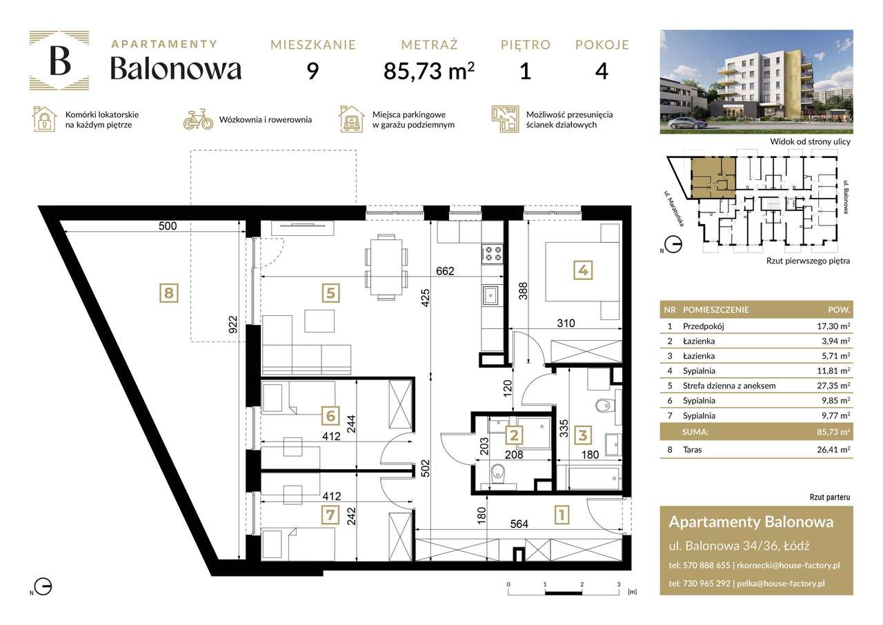 Apartamenty Balonowa  | mieszkanie 4-pok. | 9 - Pełny obrazek: 2/8