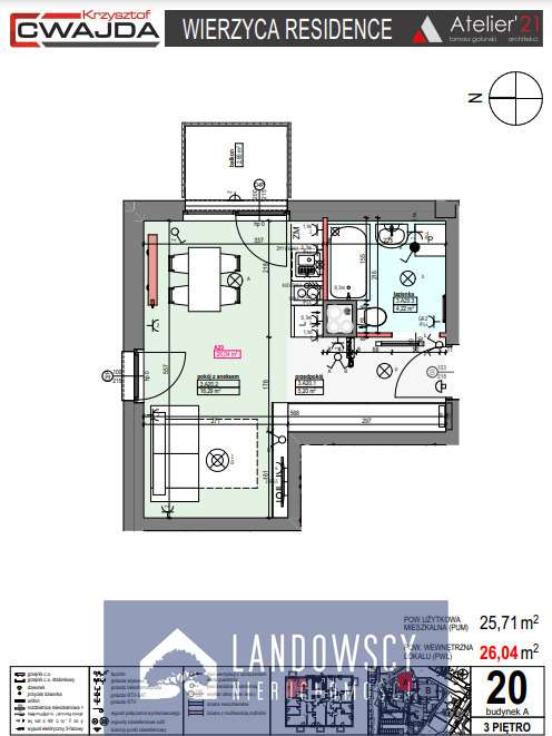 Kawalerka na osiedlu Wierzyca Residence | Pelplin-1