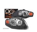 FARÓIS FRONTAIS ANGEL EYES PARA AUDI A4 B7 04-08 PRETO - 2