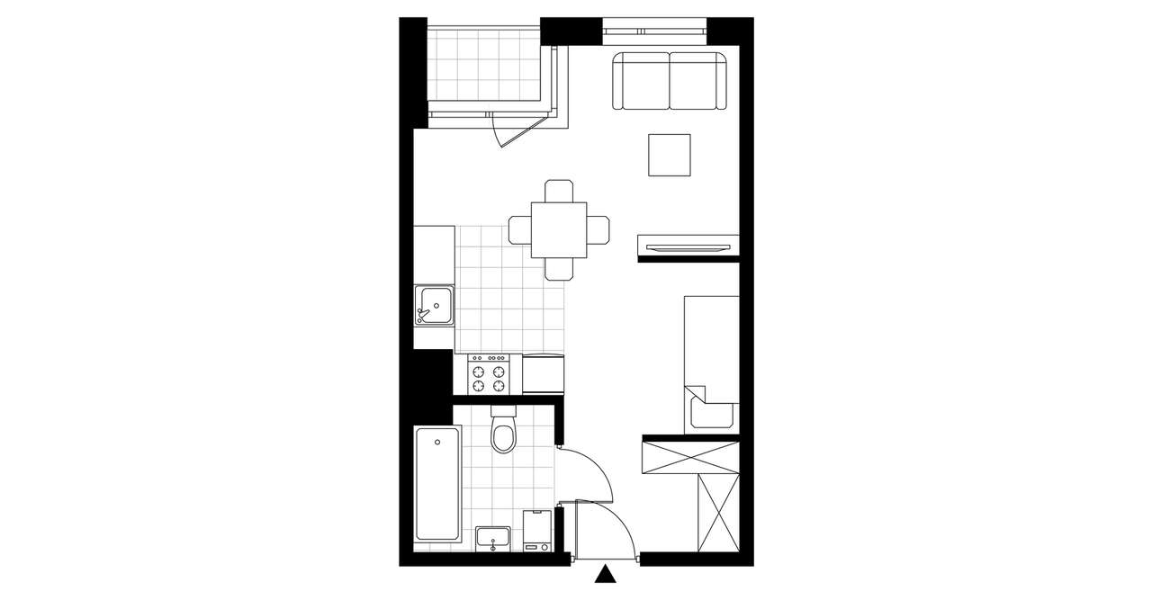 1-pokojowe mieszkanie 31m2 + balkon Bez Prowizji - Pełny obrazek: 3/8