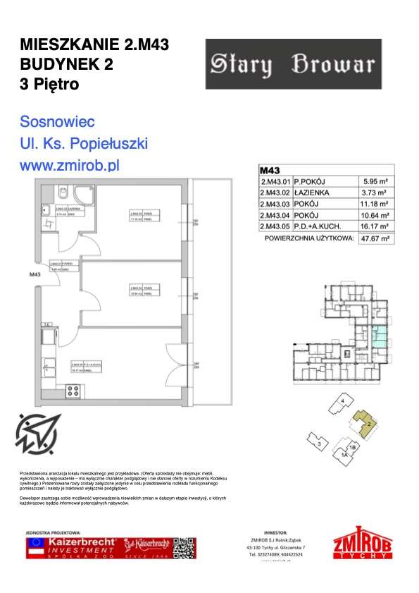 Stary Browar | mieszkanie 3-pok. | 2M43 - Pełny obrazek: 4/9