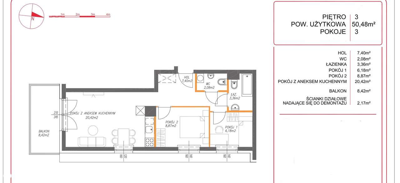 3 pokoje || miejsce parkingowe || komórka lokatorska - Pełny obrazek: 2/18