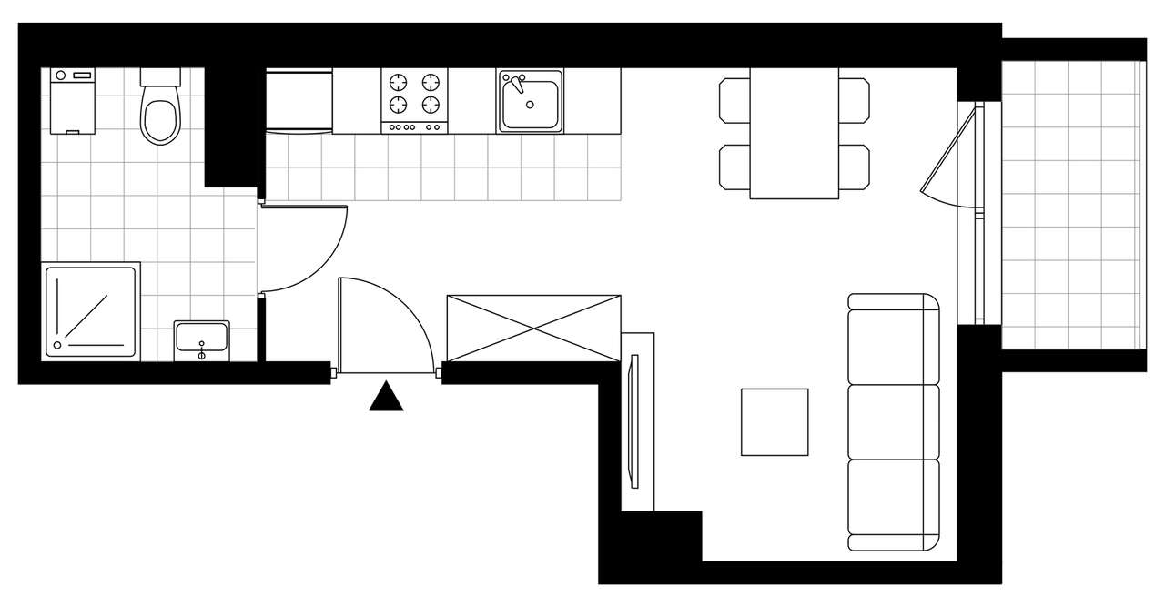 1-pokojowe mieszkanie 25m2 + balkon Bez Prowizji - Pełny obrazek: 3/7