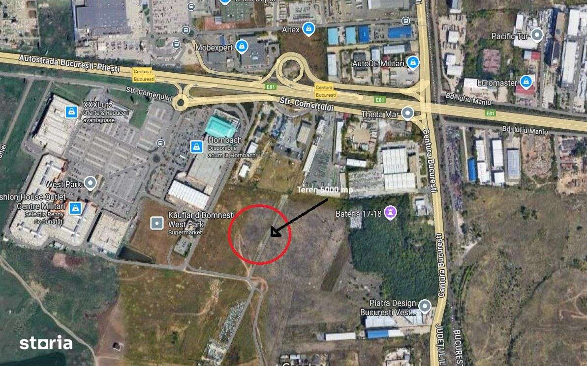 Teren extravilan 5.000 mp în Domnești - zonă West Park / A1 / Centură - Imagine principală: 1/1