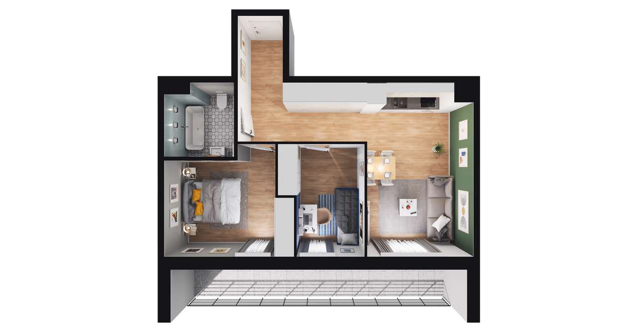 2-pokojowe mieszkanie 54m2 + balkon Bez Prowizji - Pełny obrazek: 3/9