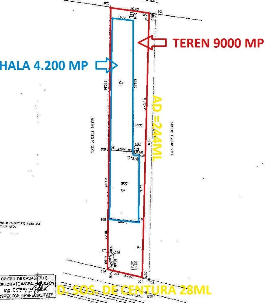 Tunari-Centura/Teren 9000mp si hala 4.200 mp