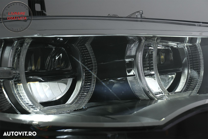 Faruri Xenon Angel Eyes 3D Dual Halo Rims LED DRL BMW X6 E71 (2008-2012)- livrare gratuita - 7