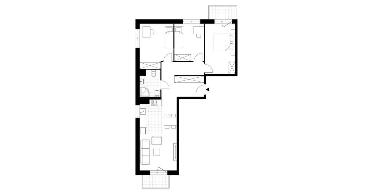 4-pokojowe mieszkanie 73m2 + 2 balkony - Pełny obrazek: 4/9