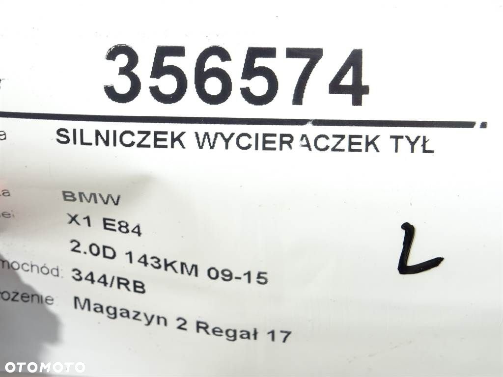 SILNICZEK WYCIERACZEK TYŁ BMW X1 (E84) 2009 - 2015 sDrive 18 d 105 kW [143 KM] olej napędowy 2009 - 5