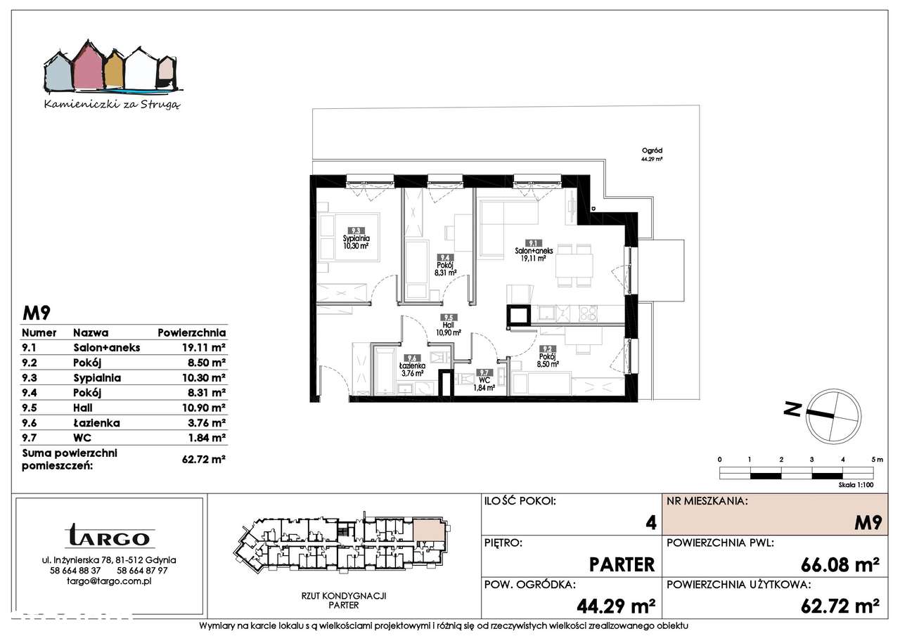 4-pokojowe mieszkanie 62m2 + ogródek - Pełny obrazek: 2/7