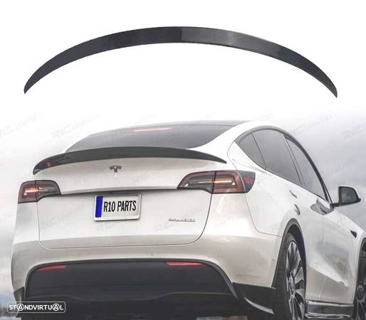 AILERON SPOILER PARA TESLA MODEL Y 20- PERFORMANCE PRETO BRILHANTE - 1