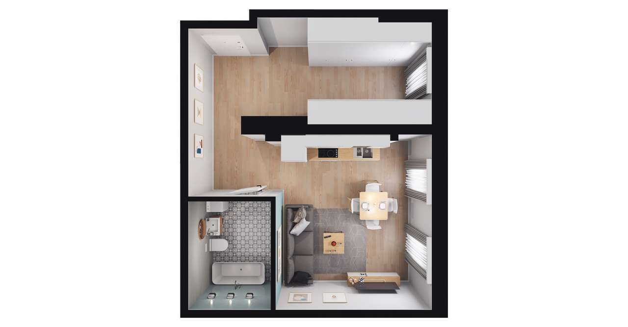 2-pokojowe mieszkanie 38m2 Bez Prowizji - Pełny obrazek: 3/9