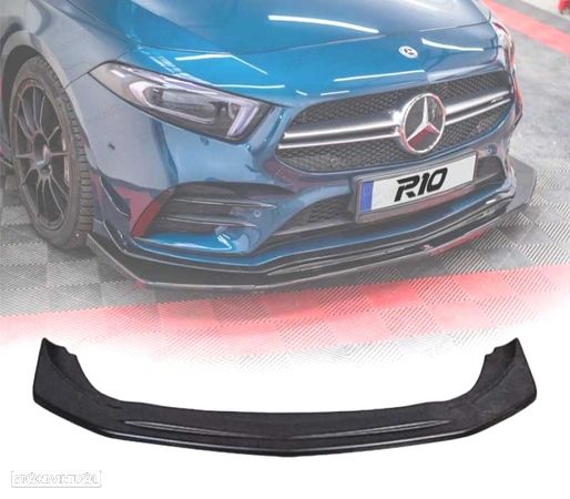 SPOILER LIP FRONTAL PARA MERCEDES W177 AMG A35 PRETO - 1