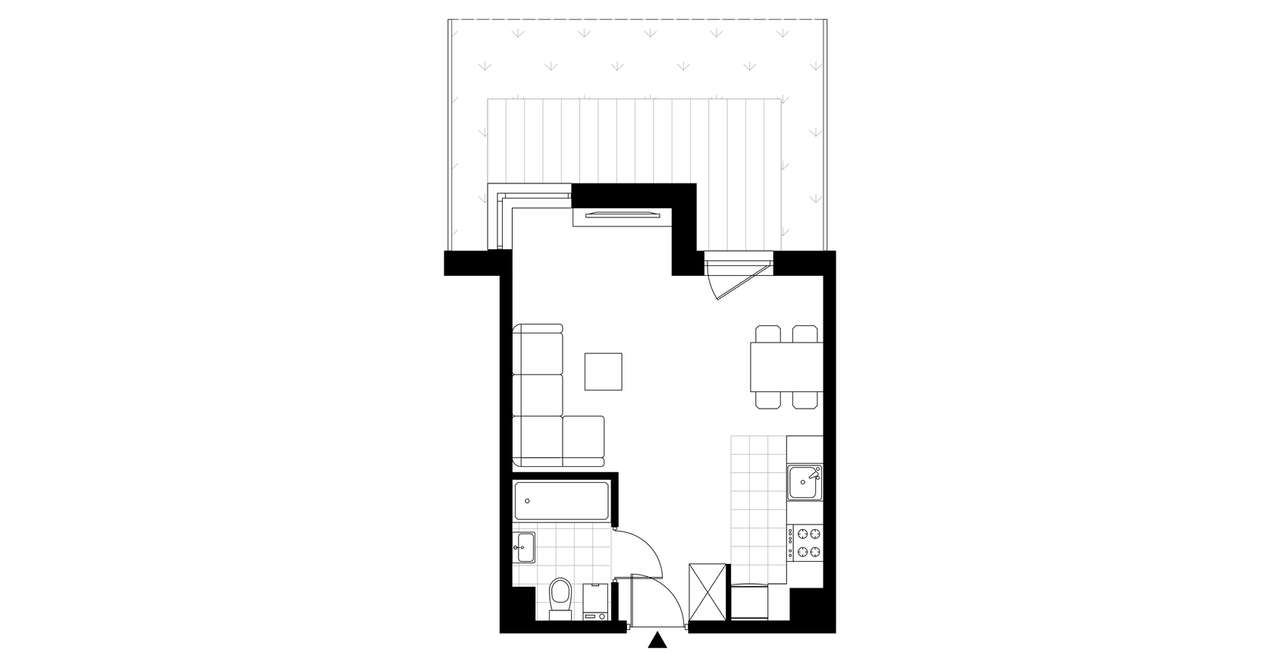 1-pokojowe mieszkanie 35m2 + ogródek Bezpośrednio - Pełny obrazek: 3/8