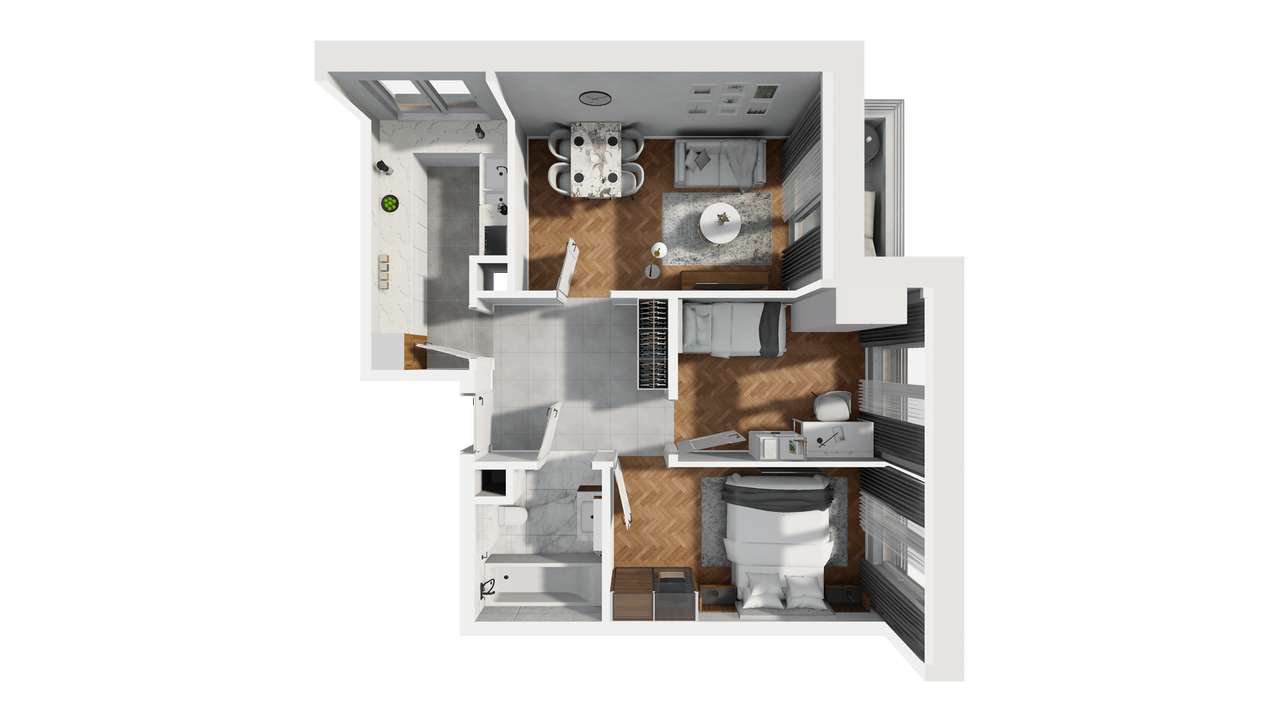 3-pokojowe mieszkanie 57,82 m² | Banacha 12 | Nr 34