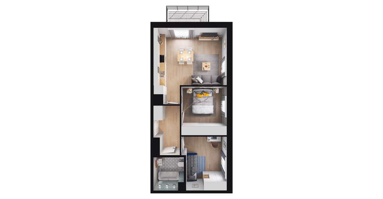 3-pokojowe mieszkanie 51m2 + balkon Bezpośrednio - Pełny obrazek: 2/8