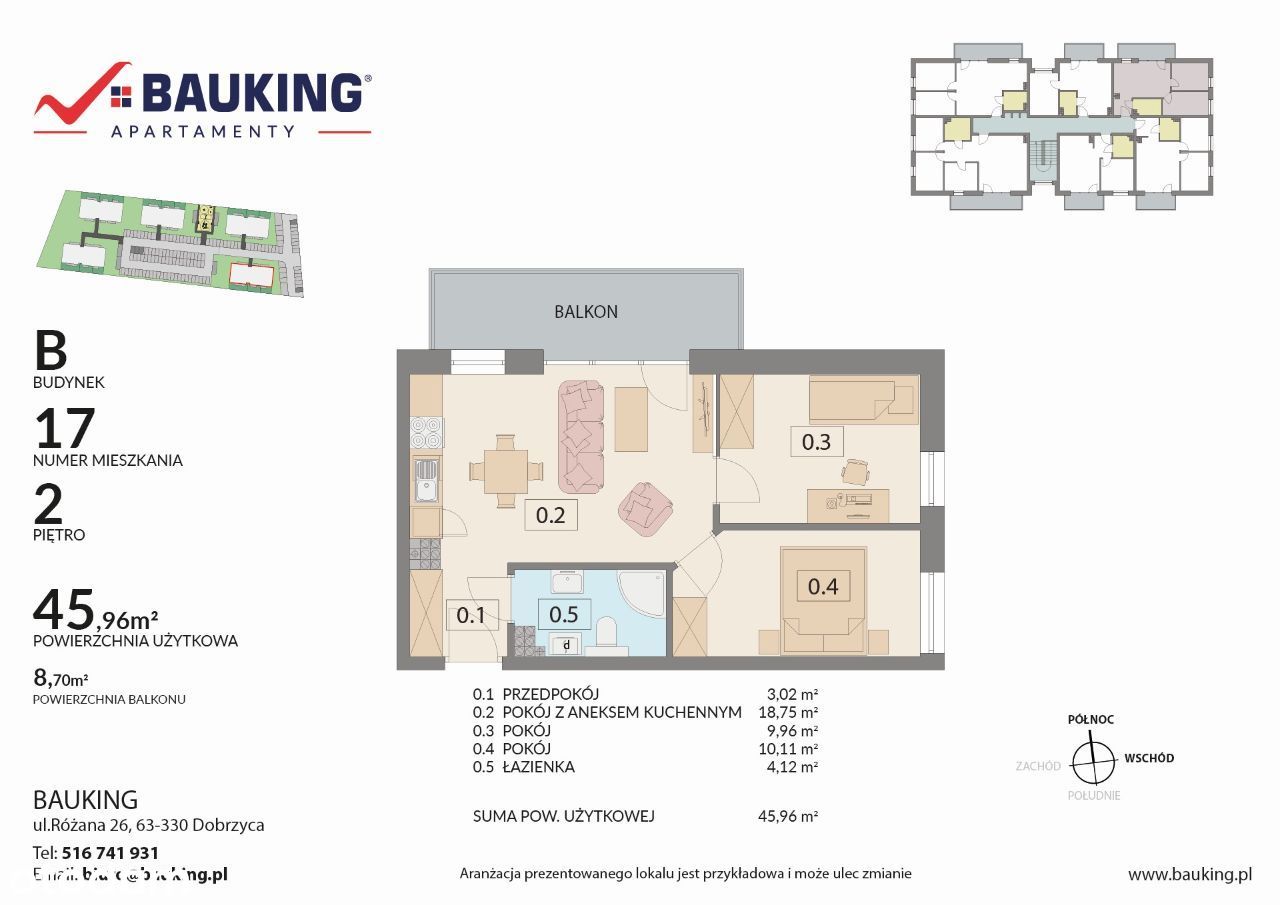 Jarocin Apartament 45 m2 BLISKO LASU - BAUKING