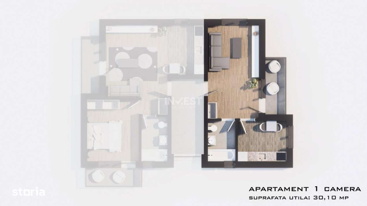 COMISION 0%! 1 CAMERA DECOMANDAT BLOC NOU PACURARI-REDIU - Imagine principală: 2/13