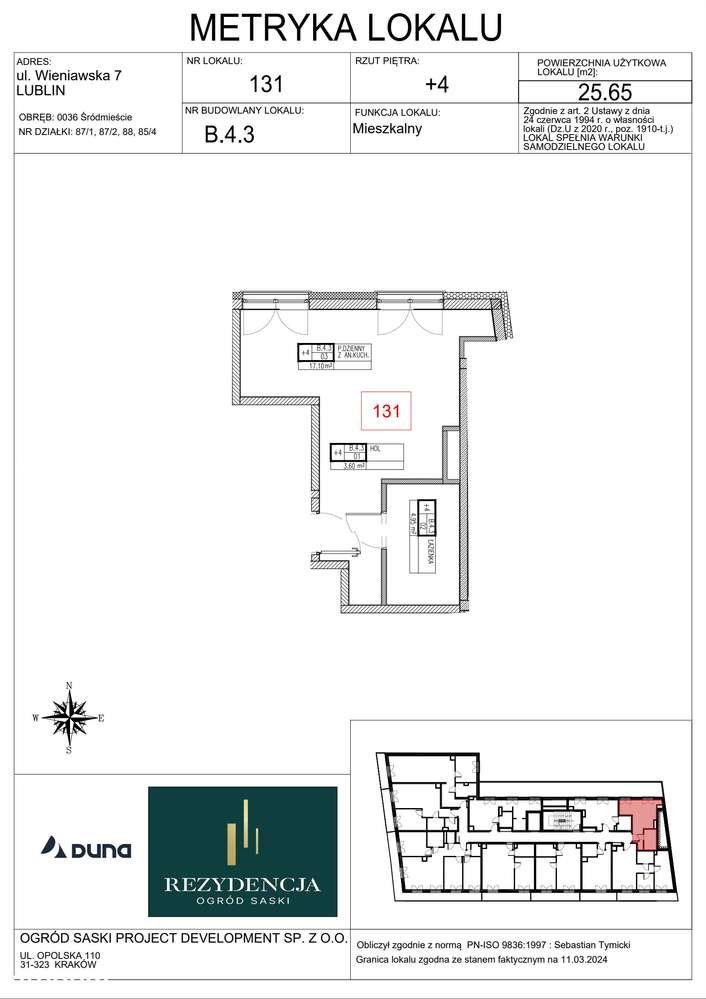 Rezydencja Ogród Saski | mieszkanie 1-pok. | B4.3 - Pełny obrazek: 2/7
