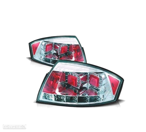 FAROLINS TRASEIROS LED PARA AUDI TT 8N 98-05 LOOK LEXUS FUNDO CROMADO - 1