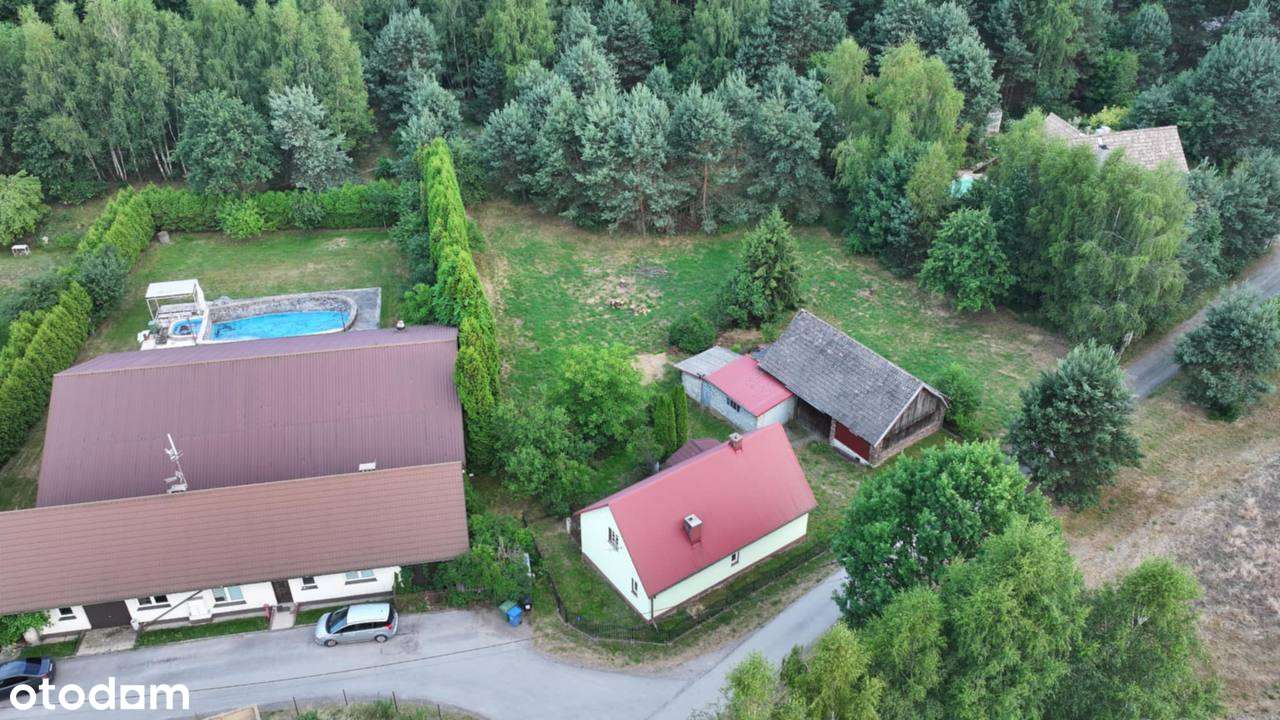 Wolnostojący murowany dom/ działka 66arowa/ płaski teren widok na las-18