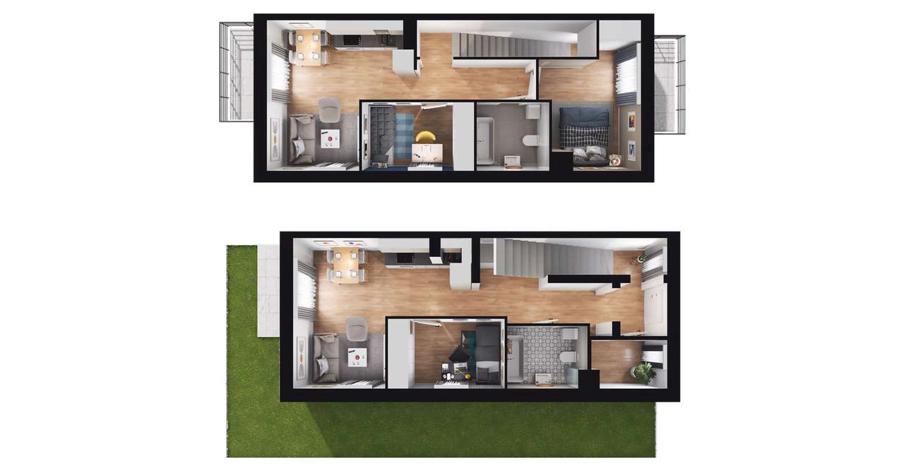 5-pokojowe mieszkanie 90m2 + ogródek Bezpośrednio - Pełny obrazek: 2/7