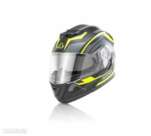 capacete modular acerbis flip up preto e amarelo - 5