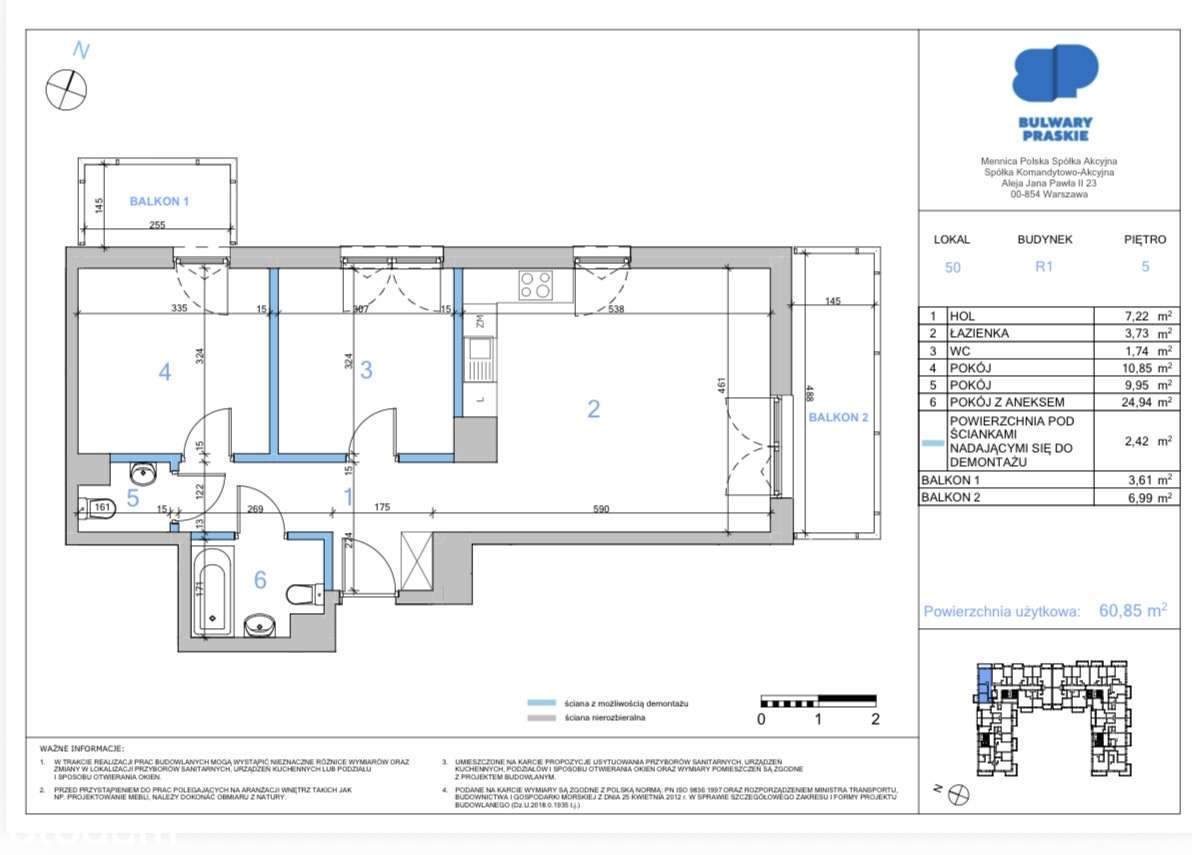 Narożny apartament przy Naturze 2000| Bulwary Praskie | 2 balkony-8