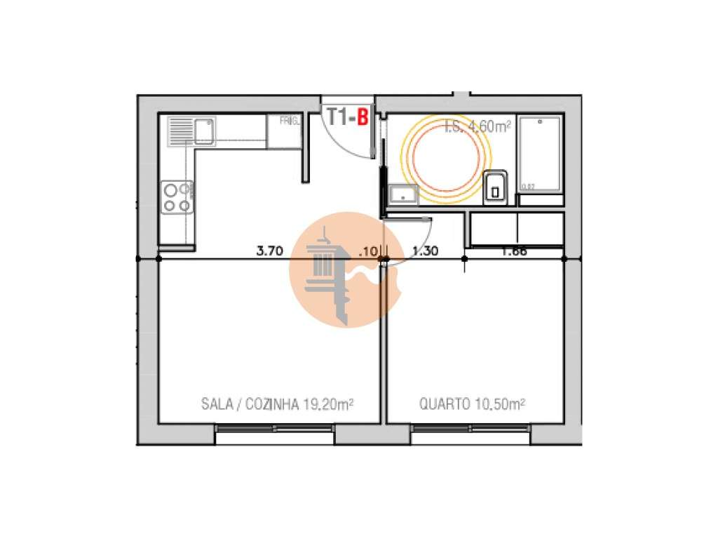 T1 em Projeto no Rés do Chão - Edifício Sudoeste - Grande imagem: 2/11