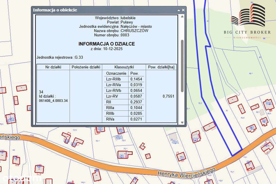 Działka pod zabudowę jednorodzinną w Nałęczowie.-0