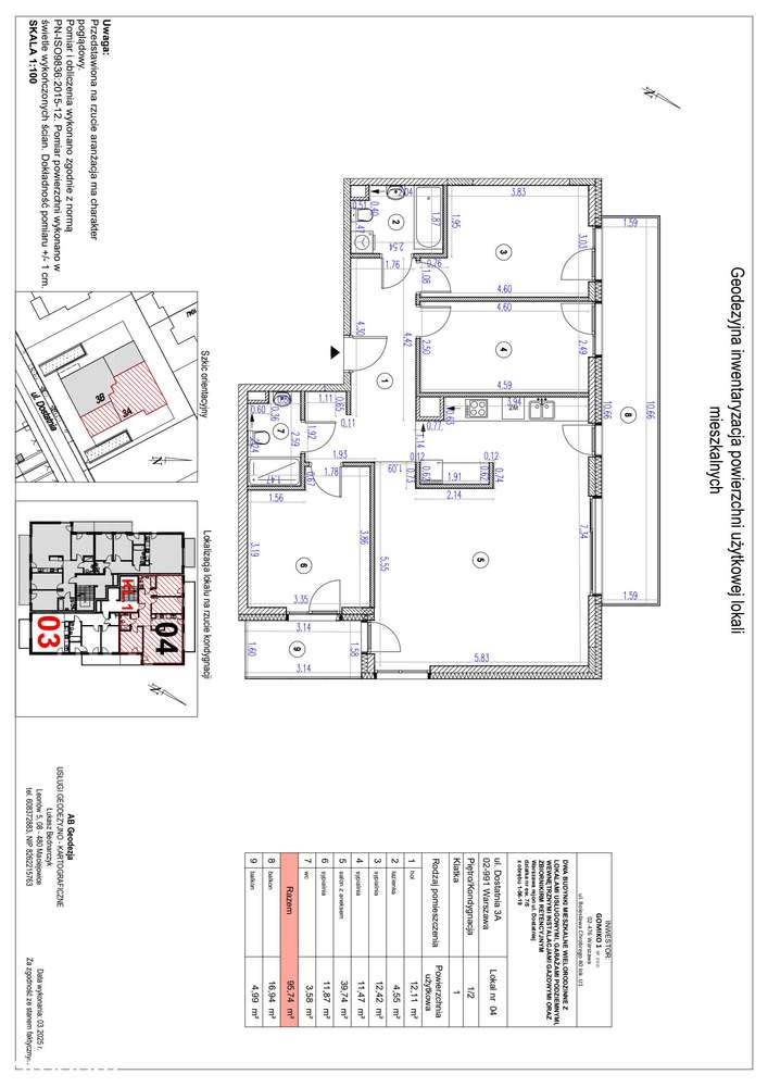 4-pokojowe mieszkanie 95m2 + 2 balkony - Pełny obrazek: 2/9