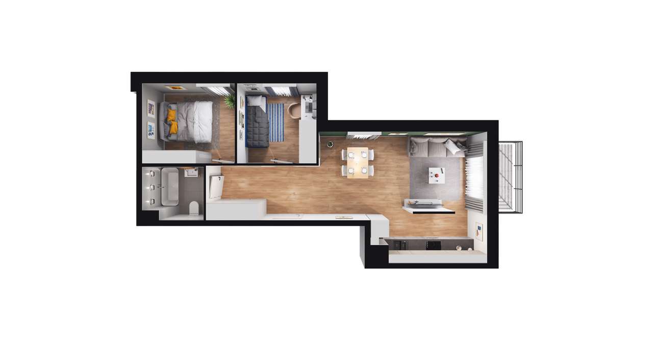 Osiedle przy ul. Gdańskiej| mieszkanie 3-pok.| B7 - Pełny obrazek: 3/9