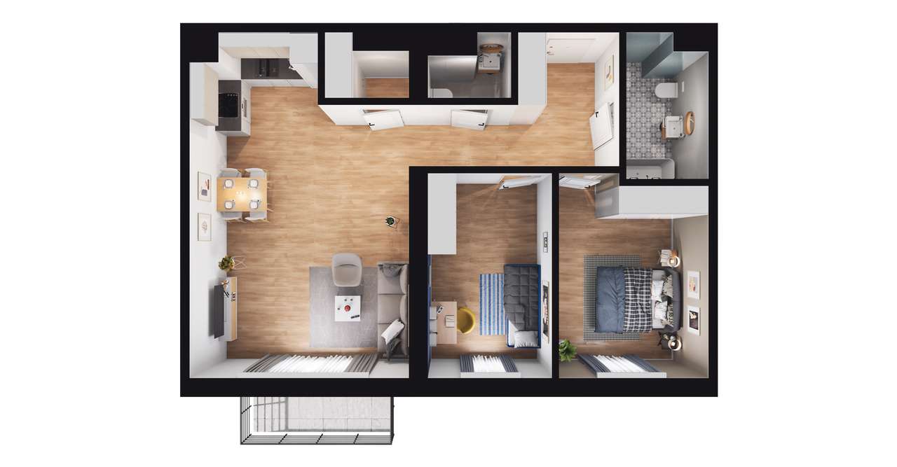 3-pokojowe mieszkanie 70m2 + balkon Bez Prowizji - Pełny obrazek: 2/8