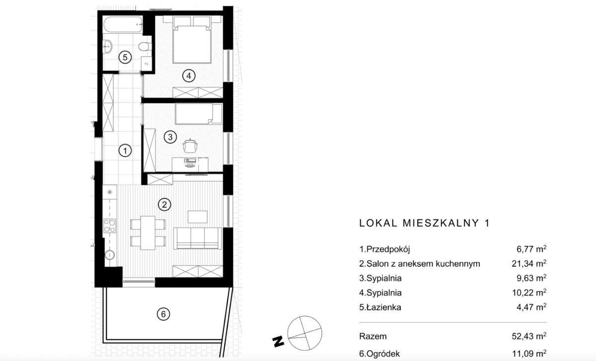 Spokój i zieleń/3 pokoje/ogródek/niski budynek-12