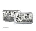 FARÓIS FRONTAIS ANGEL EYES PARA MERCEDES CLASSE E W124. FUNDO CROMADO - 1