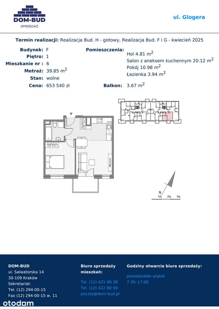 ul. Glogera | mieszkanie 2-pok. | F_6 - Pełny obrazek: 2/9