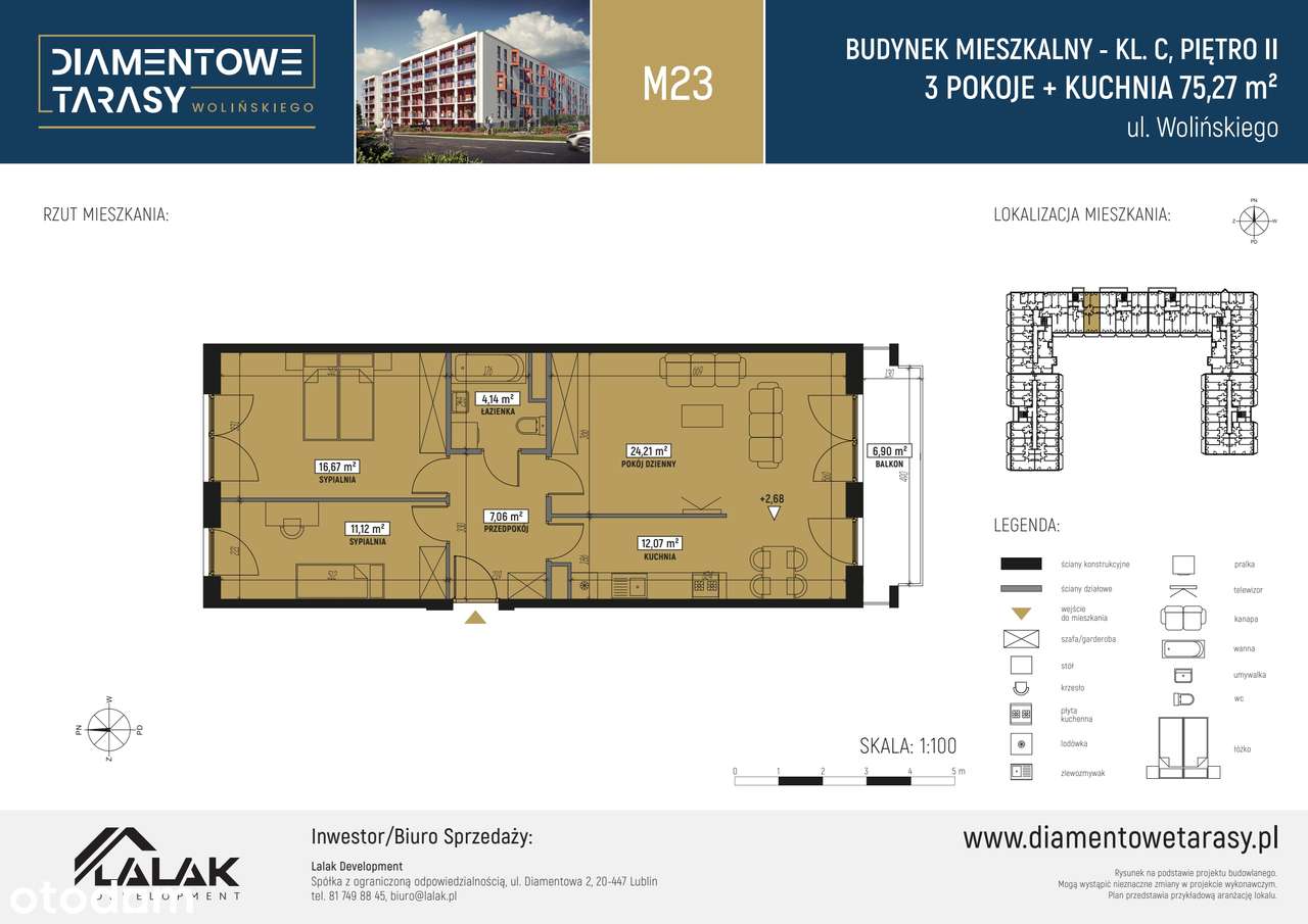 Diamentowe Tarasy | nowe mieszkanie C/M23 - Pełny obrazek: 2/7