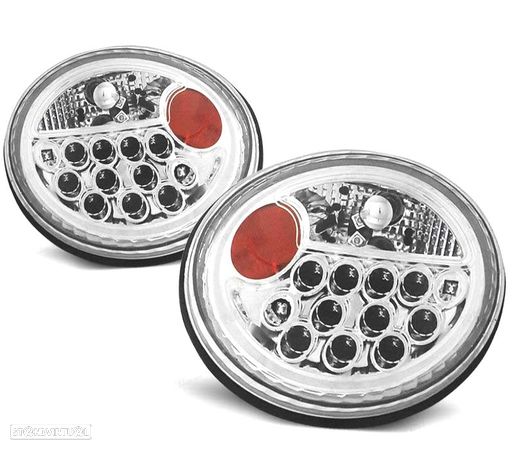 FAROLINS TRASEIROS LED PARA VOLKSWAGEN VW NEW BEETLE 98-05 CROMADO - 1