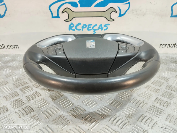 VOLANTE GUIADOR FLAT COMPLETO ORIGINAL CITROEN DS5 DS 5 98002842ZD COMANDOS MULTIFUNÇÕES PELE AIRBAG - 4