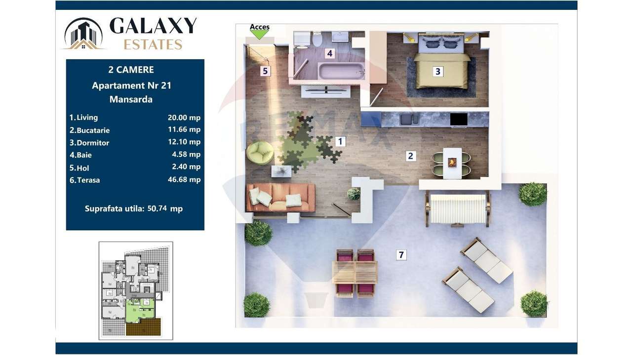COMISION 0% Apartament 2 camere/ Tractorul / Galaxy Estates - Imagine principală: 2/20