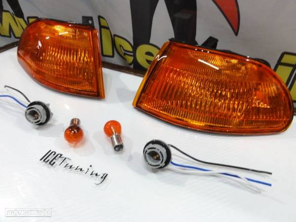 KIT Piscas frontais laranja JDM HONDA CIVIC 92-95 4 Portas EG8, EG9, EH8, EH9 + Lâmpadas + sockets Look Americano com função de mínimo e pisca - 10