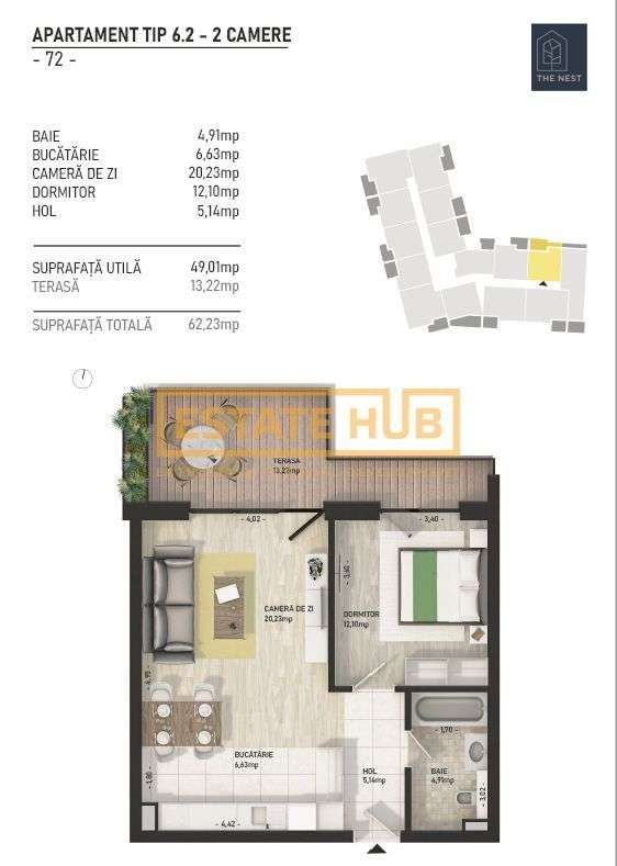 Ultimul apartament in ansamblul The Nest, predare imediata - Imagine principală: 1/9