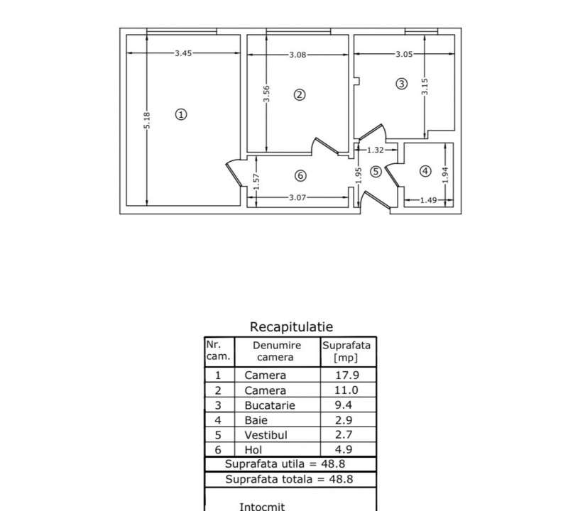 Apartament 2 camere – decomandat – renovat – mobilat & utilat-12