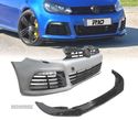 PARA-CHOQUES FRONTAL PARA VOLKSWAGEN VW GOLF MK6 R32 08-13 SRA PRETO BRILHANTE + SPOILER LIP - 1