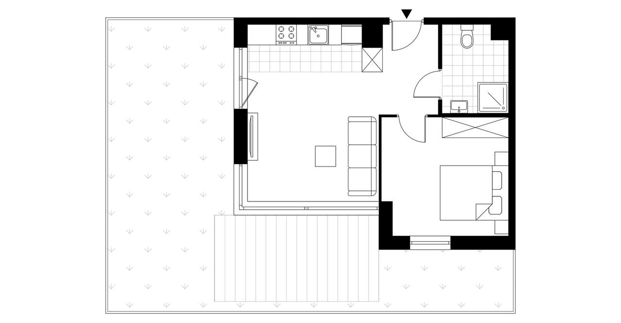 2-pokojowe mieszkanie 43m2 + ogródek - Pełny obrazek: 4/9
