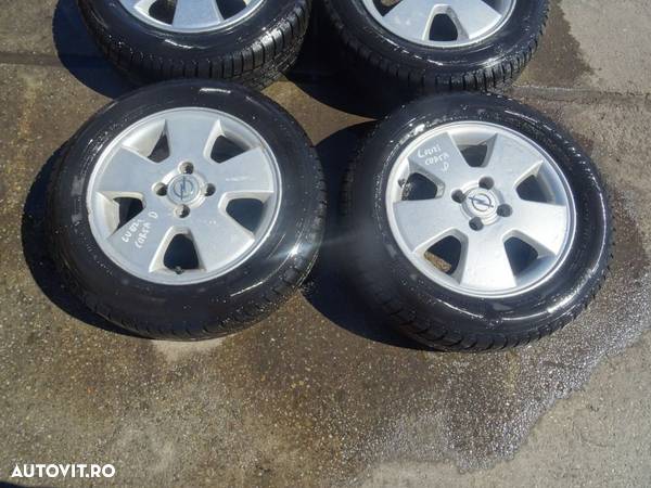 Vand Jante aliaj cu Cauciucuri M+S Opel Corsa D 185/65 R15 din 2007 cod: 24437244 - 4