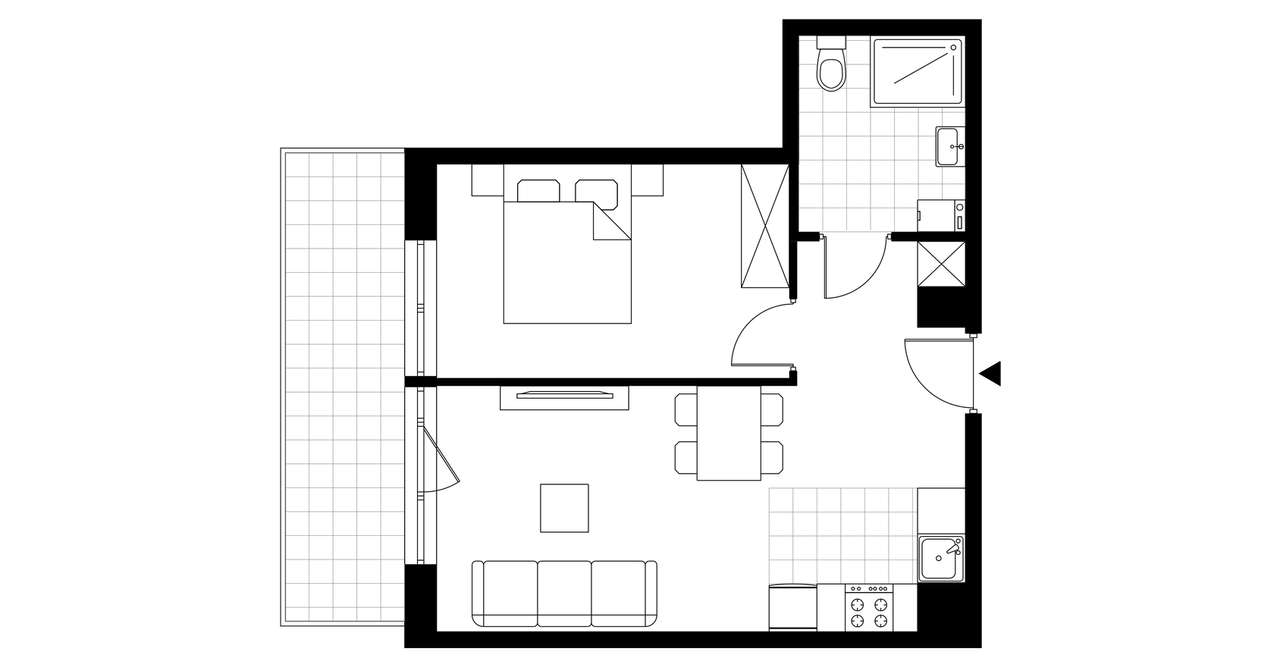 2-pokojowe mieszkanie 41m2 + balkon Bez Prowizji - Pełny obrazek: 3/8